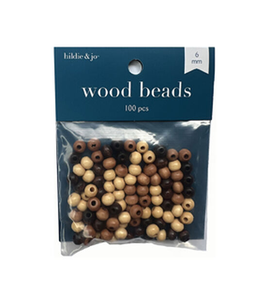 6mm Earth Tones Round Wood Beads 190pc by hildie & jo