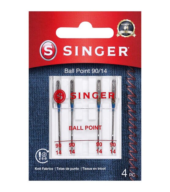 SINGER Universal Ball Point Machine Needles Size 90/14 4ct