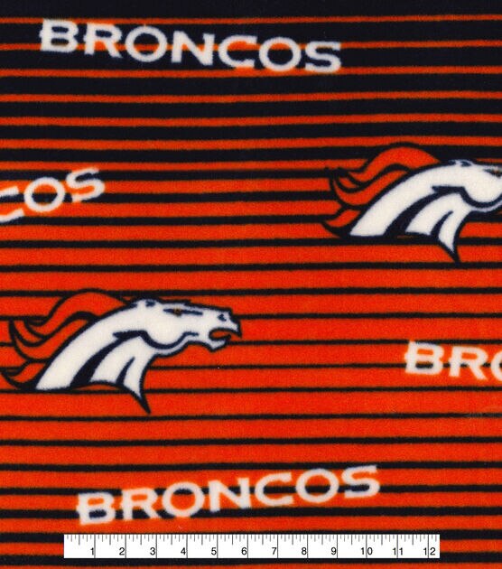 Fabric Traditions Denver Broncos Fleece Fabric Linear
