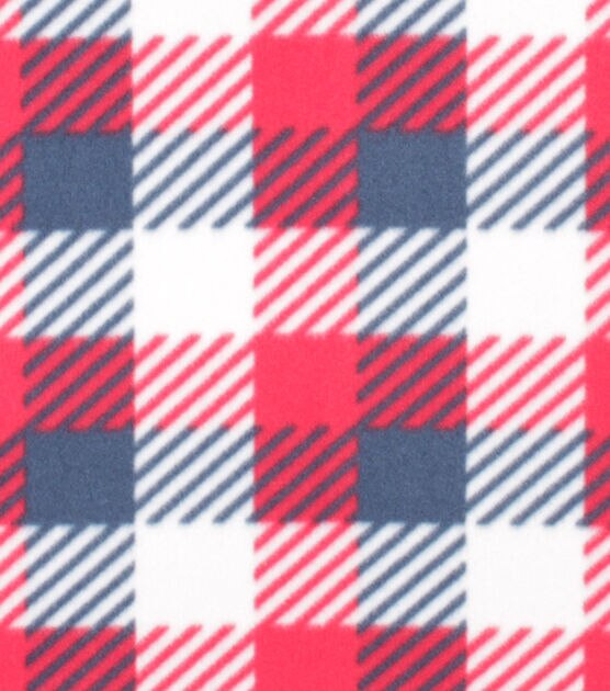 Patriotic Plaid Blizzard Prints Fleece Fabric