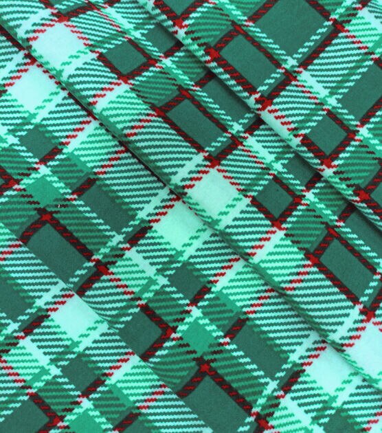 Green Red Plaid Super Snuggle Flannel Fabric, , hi-res, image 2