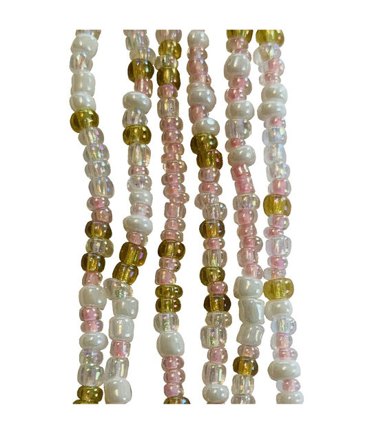 14" Pink & White Glass Bead Strand by hildie & jo, , hi-res, image 2