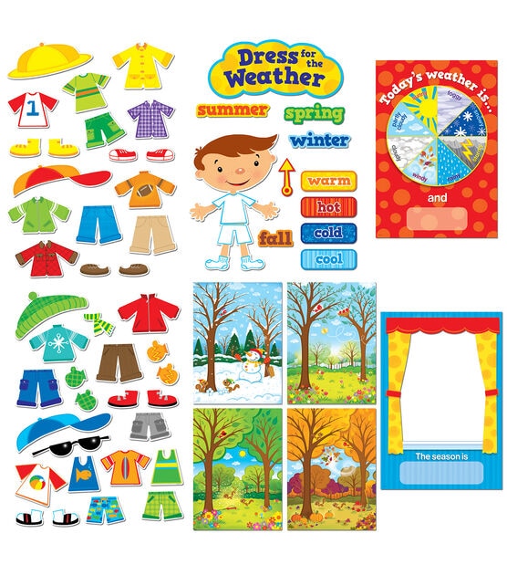 Creative Teaching Press 114ct Dress for the Weather Bulletin Board Set