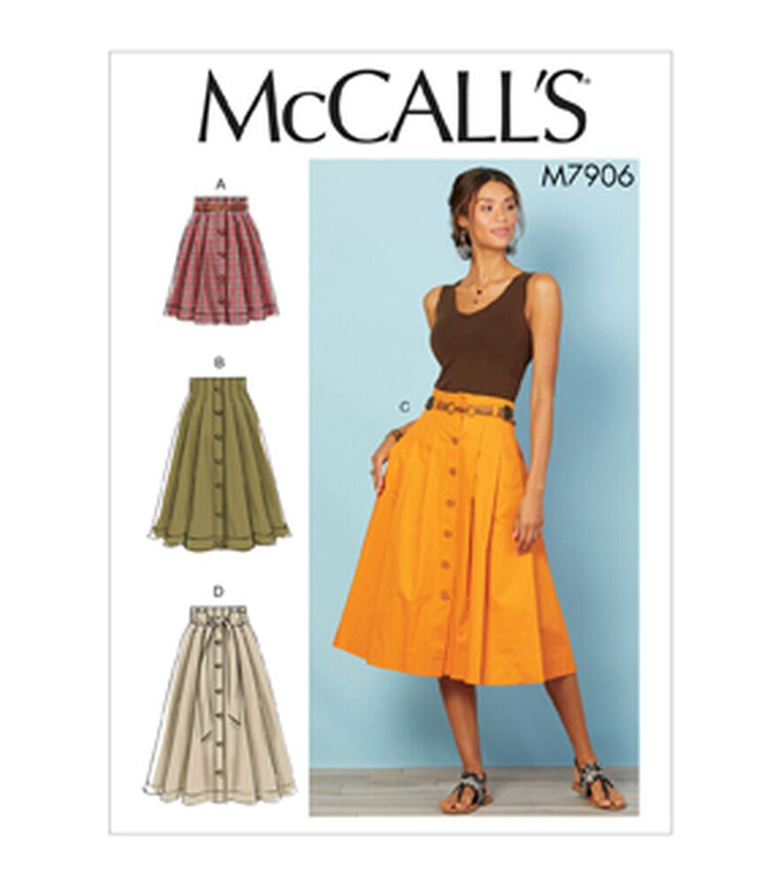 McCall's M7906 Size 6 to 22 Misses Skirts Sewing Pattern, E5 (14-16-18-20-22), swatch