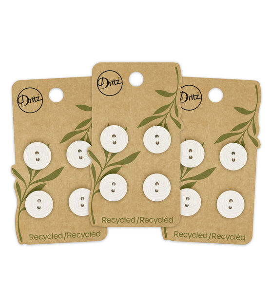 Dritz 5/8" Recycled Corozo Round 2 Hole Buttons 12pk