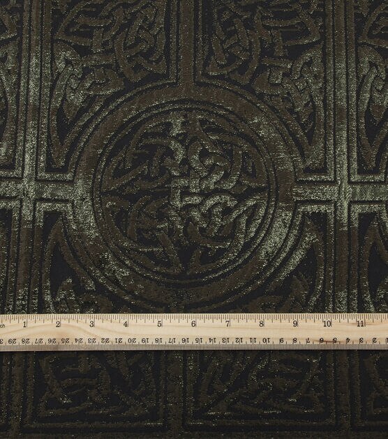 Yaya Han Cosplay Collection Black Celtic Textured Brocade Apparel Fabric, , hi-res, image 3