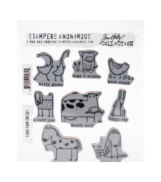 Tim Holtz Cling Stamps 7''X8.5'' Funny Farm