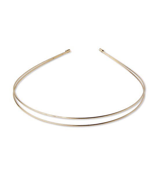 5" Gold Iron Double Headband by hildie & jo, , hi-res, image 2