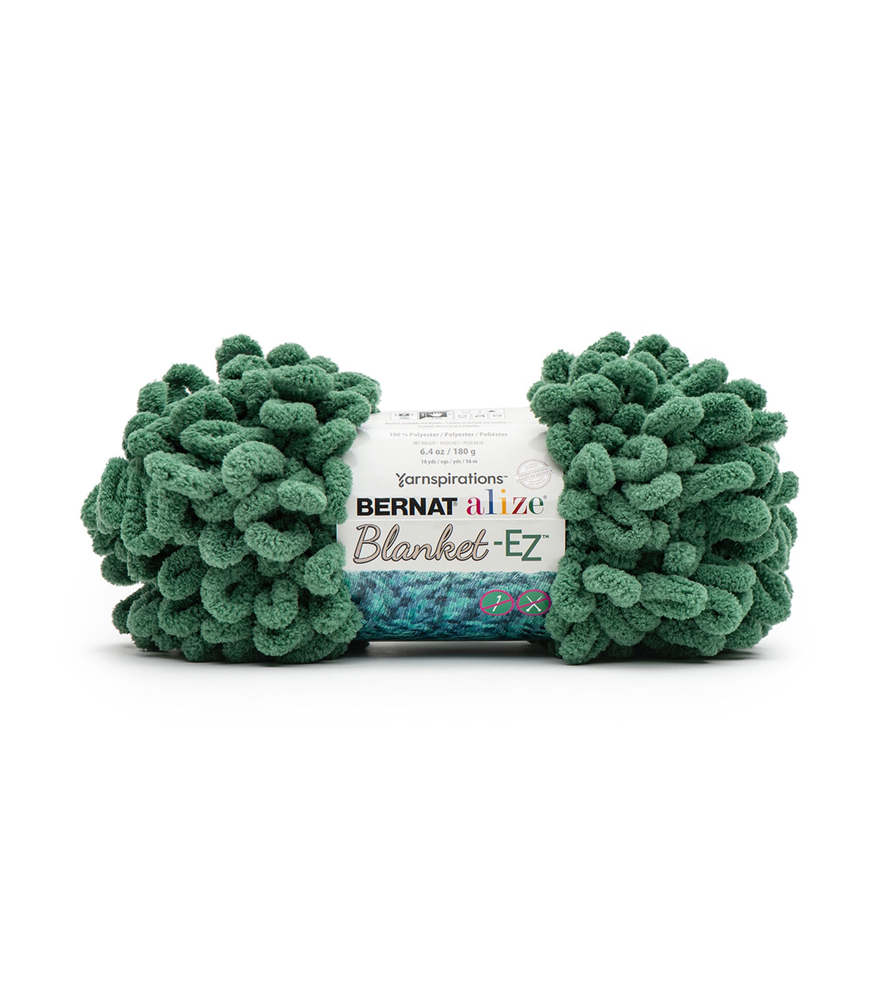 Bernat Alize EZ Loop Blanket 18yds Jumbo Polyester Yarn, Hedge Green, hi-res