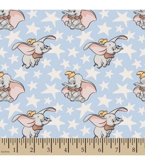 Disney Dumbo Cotton Fabric Dumbo and Stars