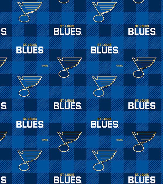 St. Louis Blues Fleece Fabric Buffalo Check, , hi-res, image 2