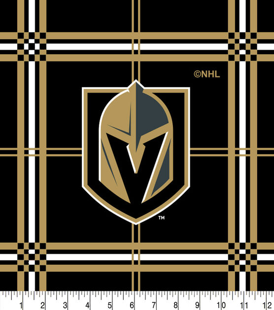 Vegas Golden Knights Flannel Fabric Box Plaid