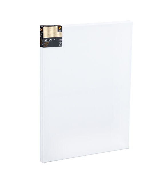 Arteza Stretched Canvas, Classic, White, 18x24, Large Blank Canvas Boards  for Painting - 4 Pack