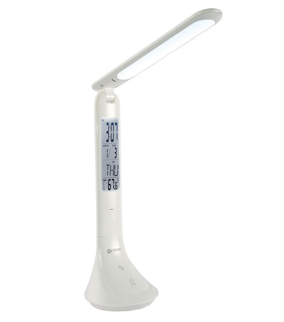 OttLite 15" White LED Travel Rechargeable Desk Lamp