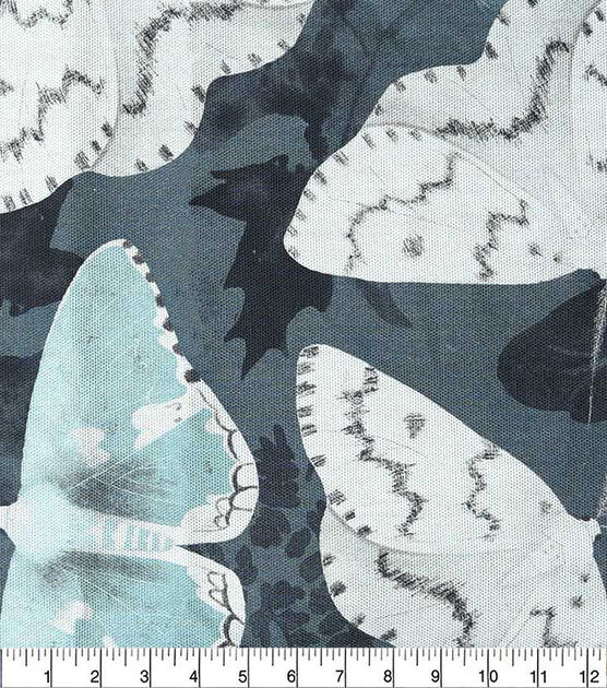 Moody Butterflies Navy Cotton Canvas Fabric, , hi-res, image 2