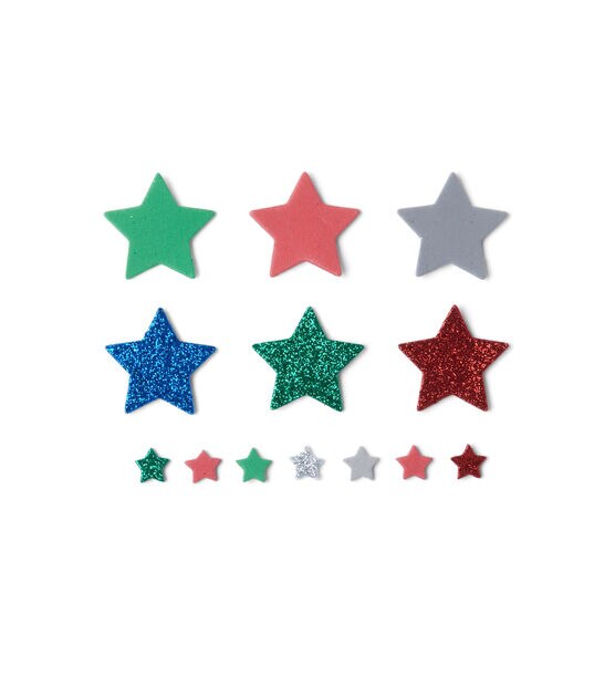 Stars with Glitter Foam Stickers