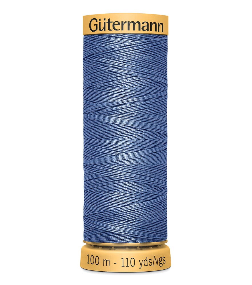 Gutermann Natural Cotton Thread 110 Yards, 7350 Mine Blue, swatch