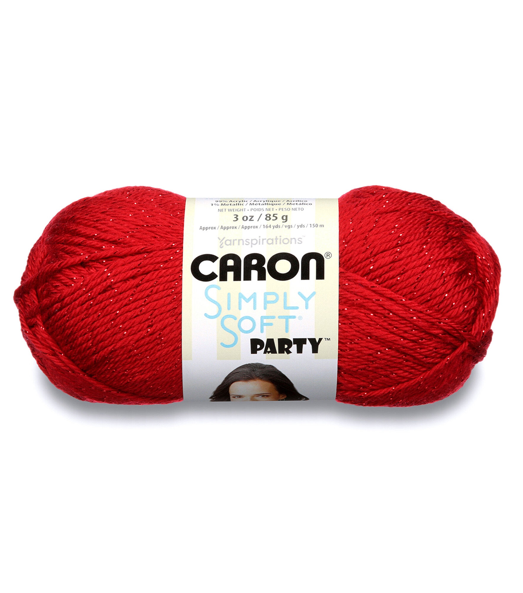 Caron Simply Soft Party 164yds Worsted Acrylic Yarn, Red, hi-res