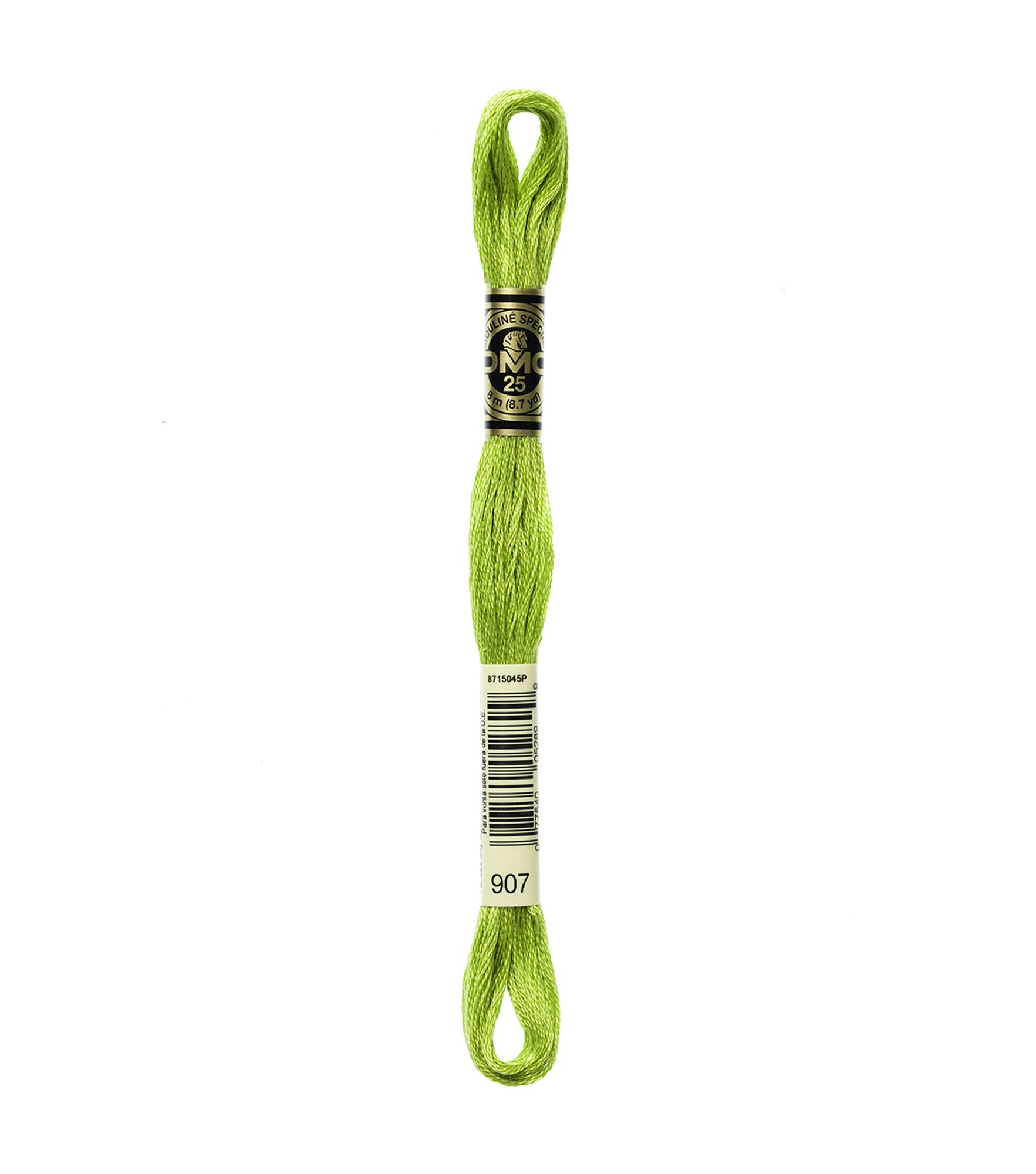 DMC 8.7yd Greens 6 Strand Cotton Embroidery Floss, 907 Light Parrot Gree, hi-res