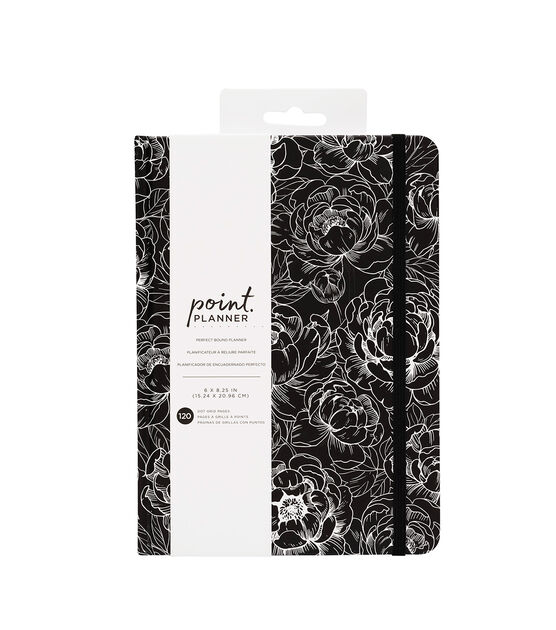 American Crafts Black & White Floral Perfect Bound Planner