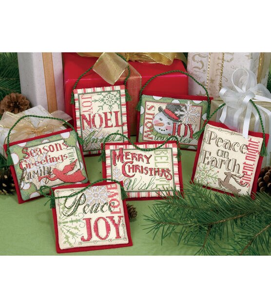 Dimensions 4.5" Christmas Sayings Counted Cross Stitch Ornament Kit 6ct