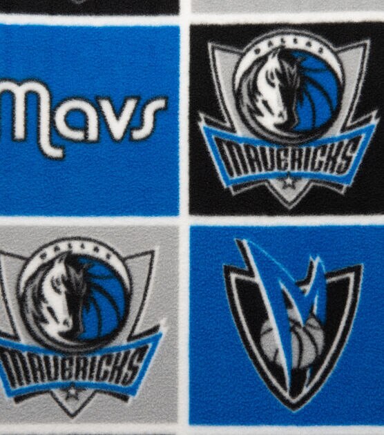 Dallas Mavericks Toss Wordmark NBA Fleece Fabric (2 Yards Min.) - Team Fleece Fabric - Fabric