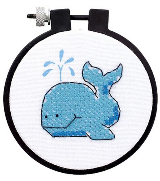 Dimensions 3" The Whale Stamped Cross Stitch Kit