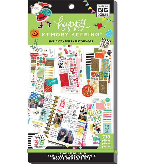 738pc Holidays 30 Sheet Happy Planner Sticker Pack