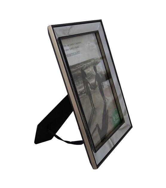Northlight 8" x 10" Black & Silver Glass Mirror Picture Frame, , hi-res, image 3