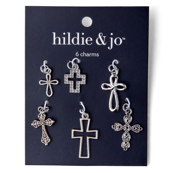 6ct Silver Cross Charms by hildie & jo