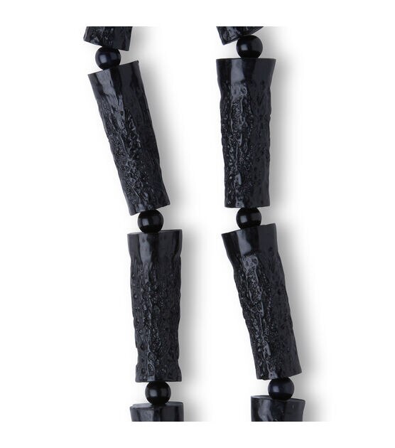 14" Black Plastic Tube Strung Beads by hildie & jo, , hi-res, image 3