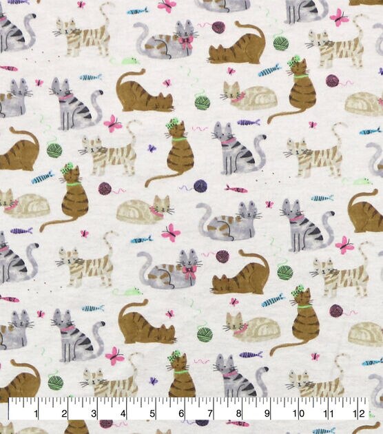 Curious Cats Super Snuggle Flannel Fabric, , hi-res, image 2