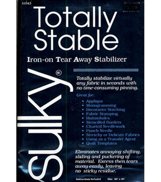 Sulky 20" x 1yd Stable Iron On Tear Away Stabilizer