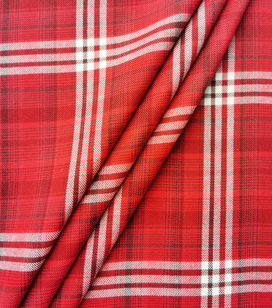 Red Box Brushed Plaid Polyester Flannel Fabric, , hi-res, image 3