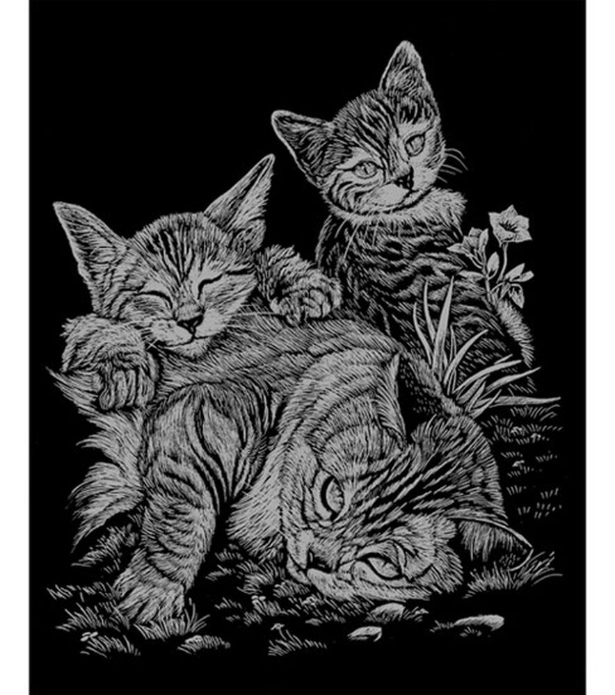 Foil Engraving Art Kits 8''x10'', Cats & Kittens, swatch