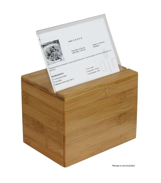 Oceanstar Bamboo Recipe Box with Divider, , hi-res, image 6