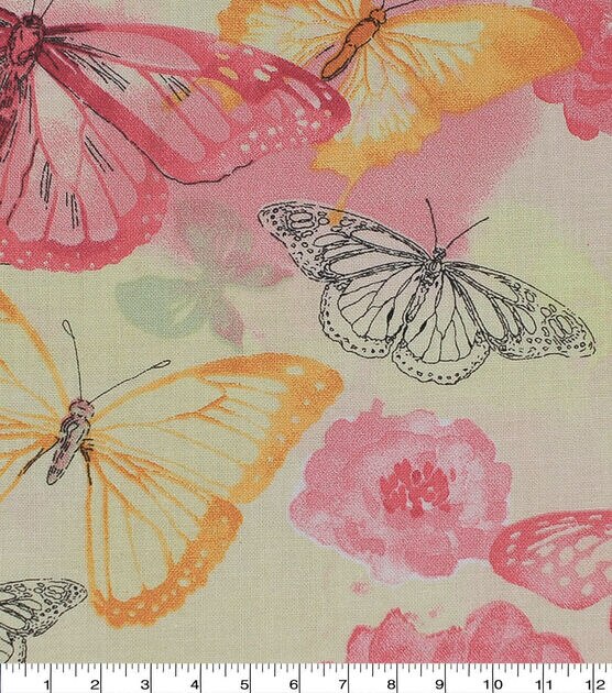 Butterfly Floral Cotton Fabric by Keepsake Calico, , hi-res, image 1