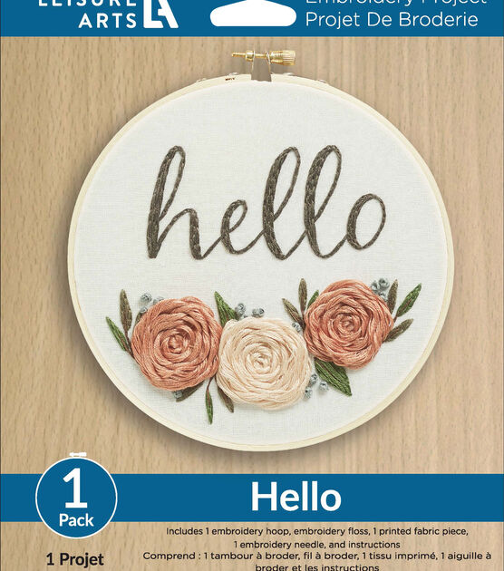 Leisure Arts 6" Hello Embroidery Kit
