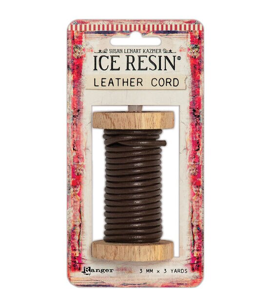 Ice Resin Susan Lenart Kazmer Soft Leather Cord 3 mmx3 yds Dark Brown