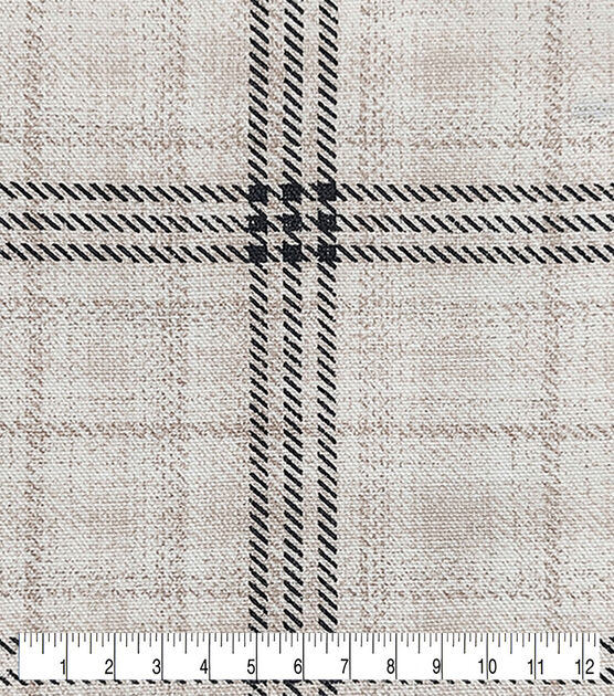 Cream Plaid Cotton Canvas Fabric, , hi-res, image 3