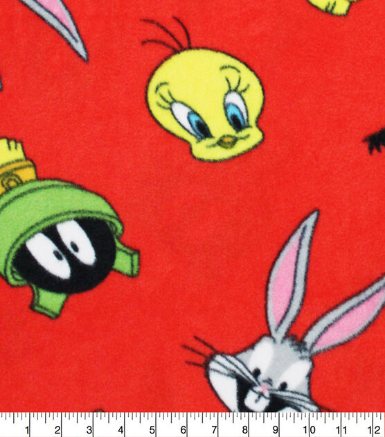 Looney Tunes Fabric - HALF YARD - 100% Cotton Toons Bugs Bunny Daffy Duck  Tweety
