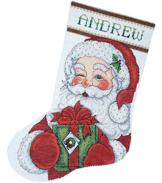 Design Works 17" Winking Santa Counted Cross Stitch Stocking Kit