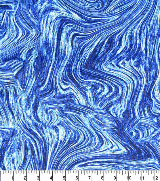 Blue Vibrant Swirls Quilt Cotton Fabric by Keepsake Calico