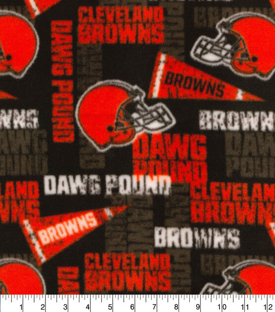 Fabric Traditions Cleveland Browns Fleece Fabric Retro