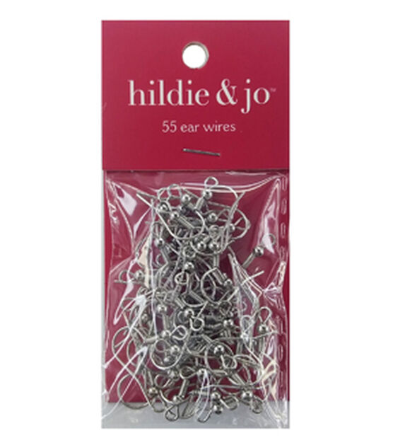 55pk Silver Metal Fish Hook Ear Wires by hildie & jo