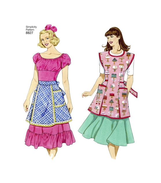 Simplicity S8827 Size S to L Misses Aprons Sewing Pattern, , hi-res, image 3