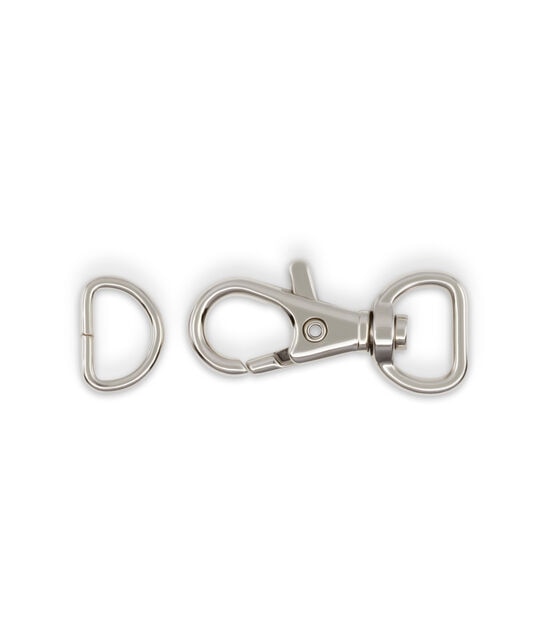 Dritz 1/2" Small Swivel Hook & D-Ring, Nickel, , hi-res, image 4