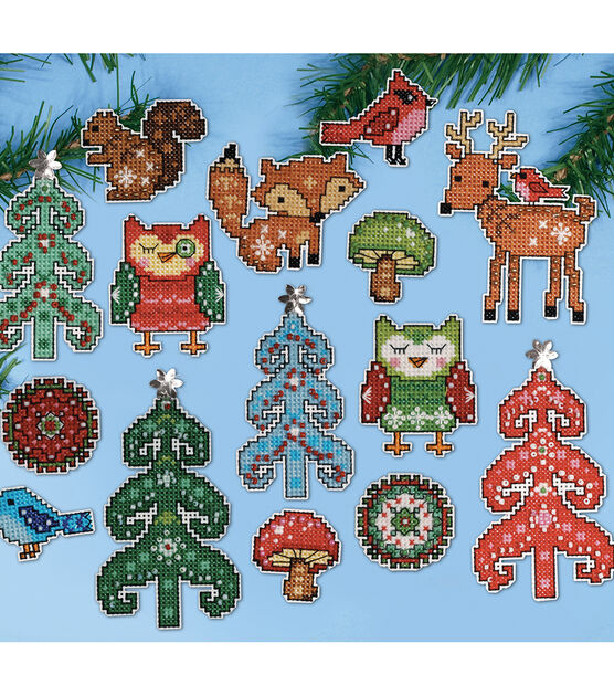 Design Works 15ct Woodland Friends Ornament Plastic Canvas Kit, , hi-res, image 2