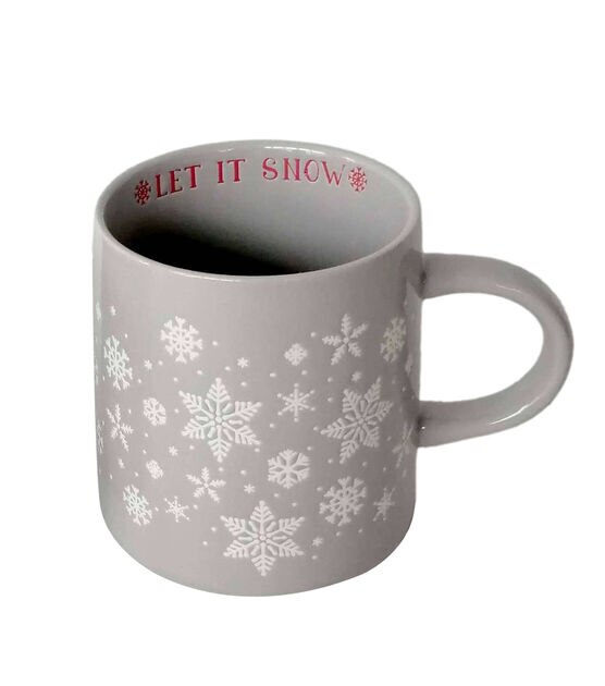 5.5" Christmas Snowflakes on Gray Ceramic Mug 16oz by Place & Time
