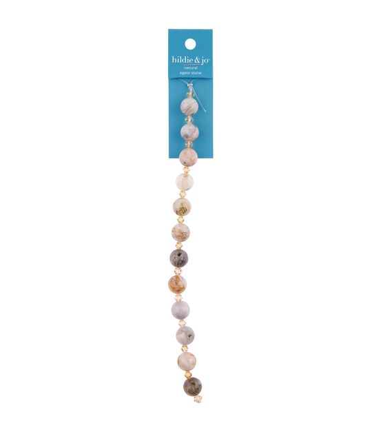 7" Round Agate Stone Strung Beads by hildie & jo